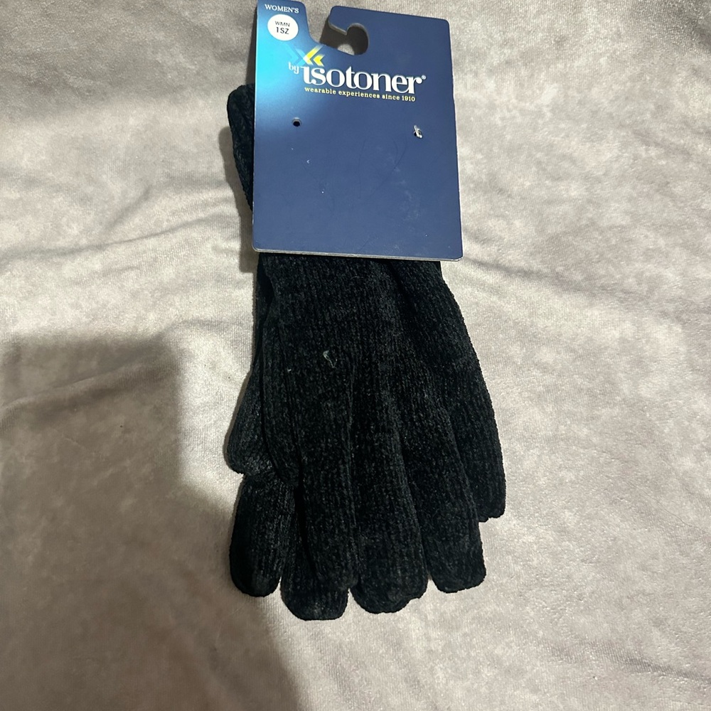 Isotoner Men's Black Gloves